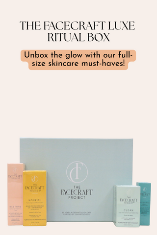 FaceCraft Luxe skincare Gift Box – Full size, dermatologist crafted essentials for festive gifting.