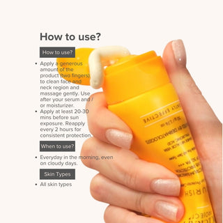 FaceCraft Nourish SPF 50+ Sunscreen application-how to use for daily broad spectrum sun protection and hydration.